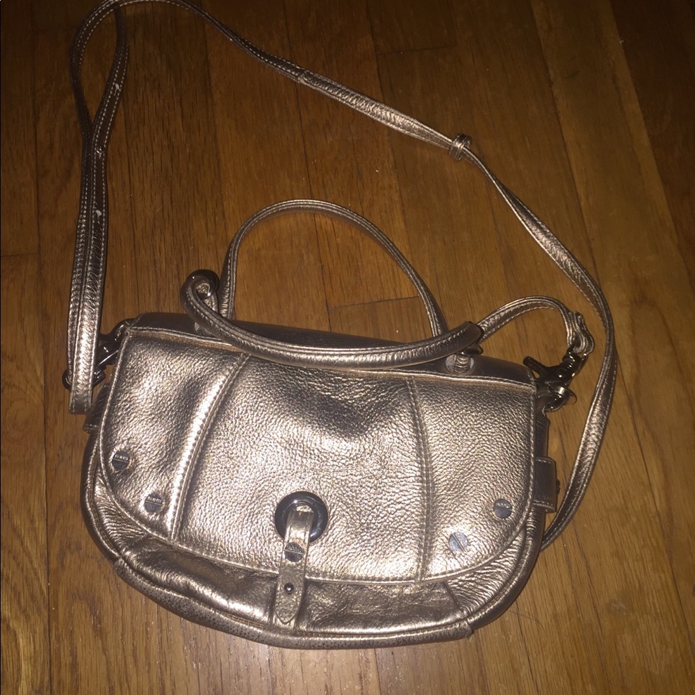 Small gold crossbody bag